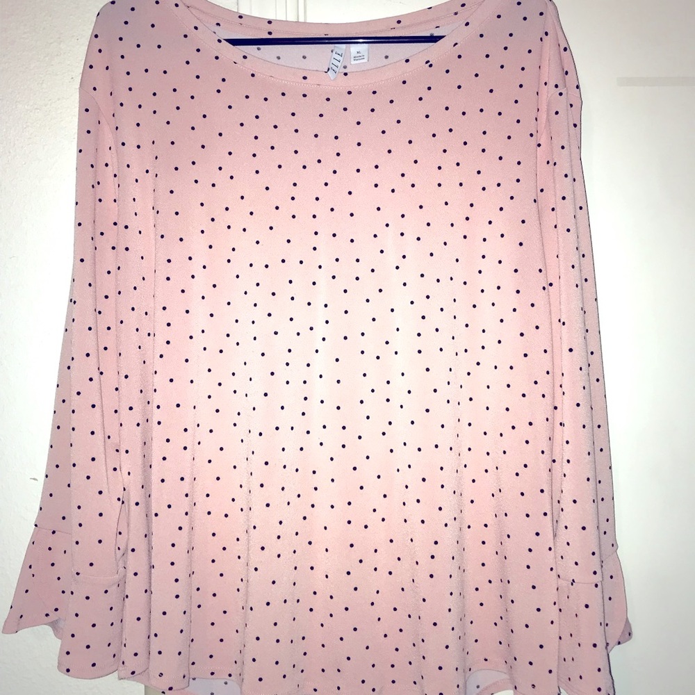 Light pink polka dot top
